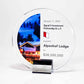 Premium crystal deal toy designed for investment banking with photograph of project