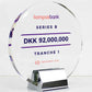 Close-up of vibrant full-colour Cosmo printing on the Crystal Ovation award