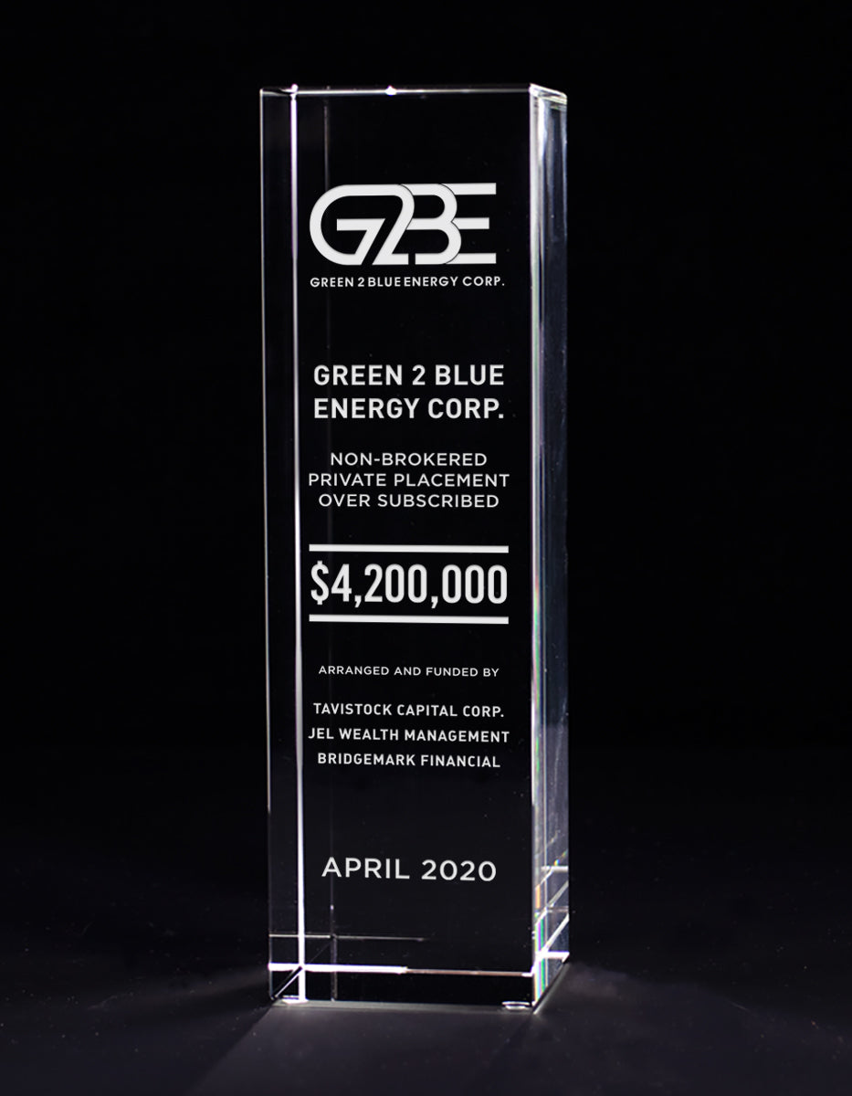 Crystal Pillar Deal Toy - Financial Tombstones & Deal Toys by Eclipse Awards