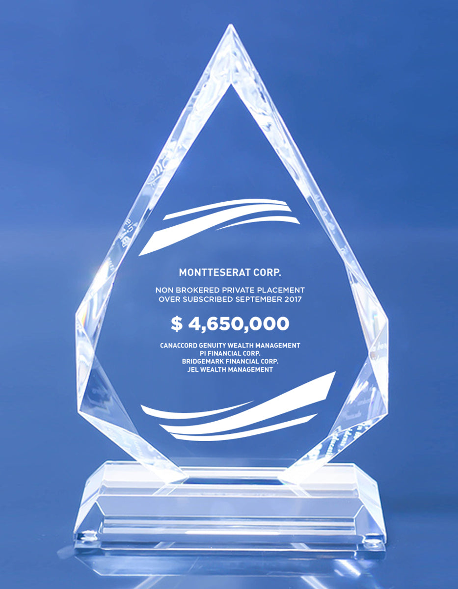 Crystal Royal Diamond Tombstone Awards - Financial Tombstones & Deal Toys by Eclipse Awards