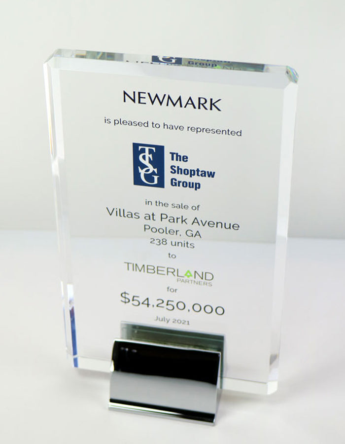 Crystal Tower Financial Tombstones - Financial Tombstones & Deal Toys by Eclipse Awards