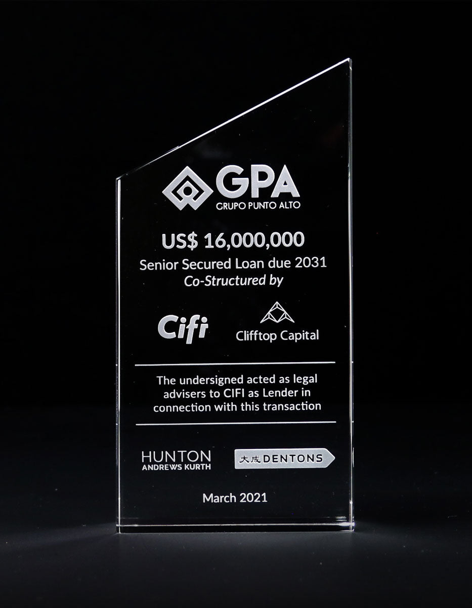 Crystal Manhattan Financial Tombstones - Financial Tombstones & Deal Toys by Eclipse Awards