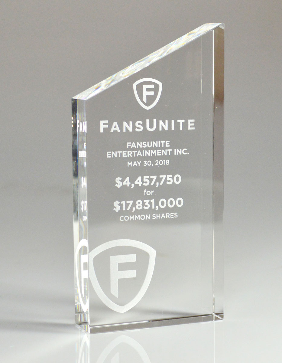 Crystal Manhattan Financial Tombstones - Financial Tombstones & Deal Toys by Eclipse Awards