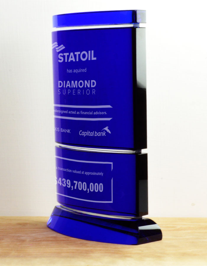 Crystal Reflection Financial Tombstones - Financial Tombstones & Deal Toys by Eclipse Awards