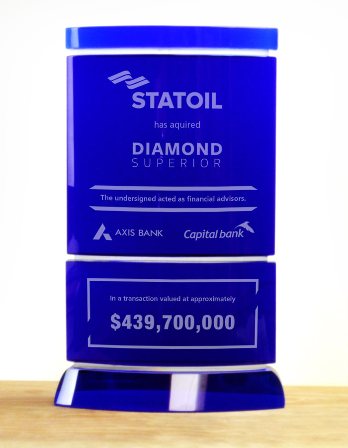 Crystal Reflection Financial Tombstones - Financial Tombstones & Deal Toys by Eclipse Awards