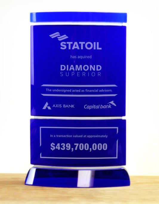 Crystal Reflection Financial Tombstones - Financial Tombstones & Deal Toys by Eclipse Awards